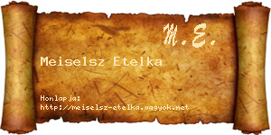 Meiselsz Etelka névjegykártya